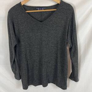 Lands End Charcoal Grey Long Sleeve Top size small